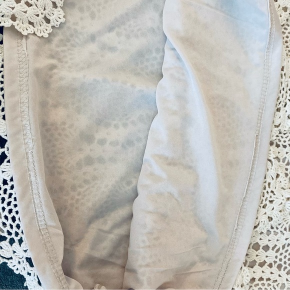 Crochet White short Midi Dress w/ a Side zipper and Lining Inside - Picture 2 of 3